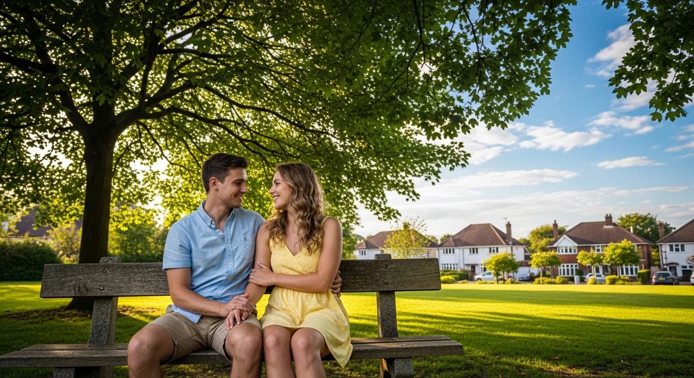 Couple holding hands after talking through how they want to handle conflict
