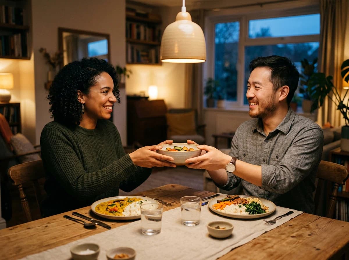 Couple discussing cultural differences before marriage