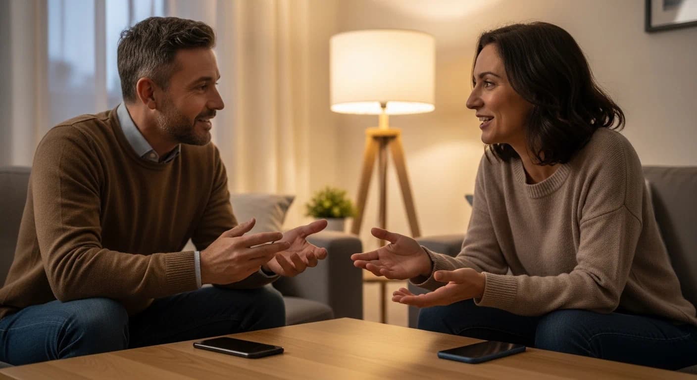 Couple sharing a quiet emotionally intimate moment before marriage