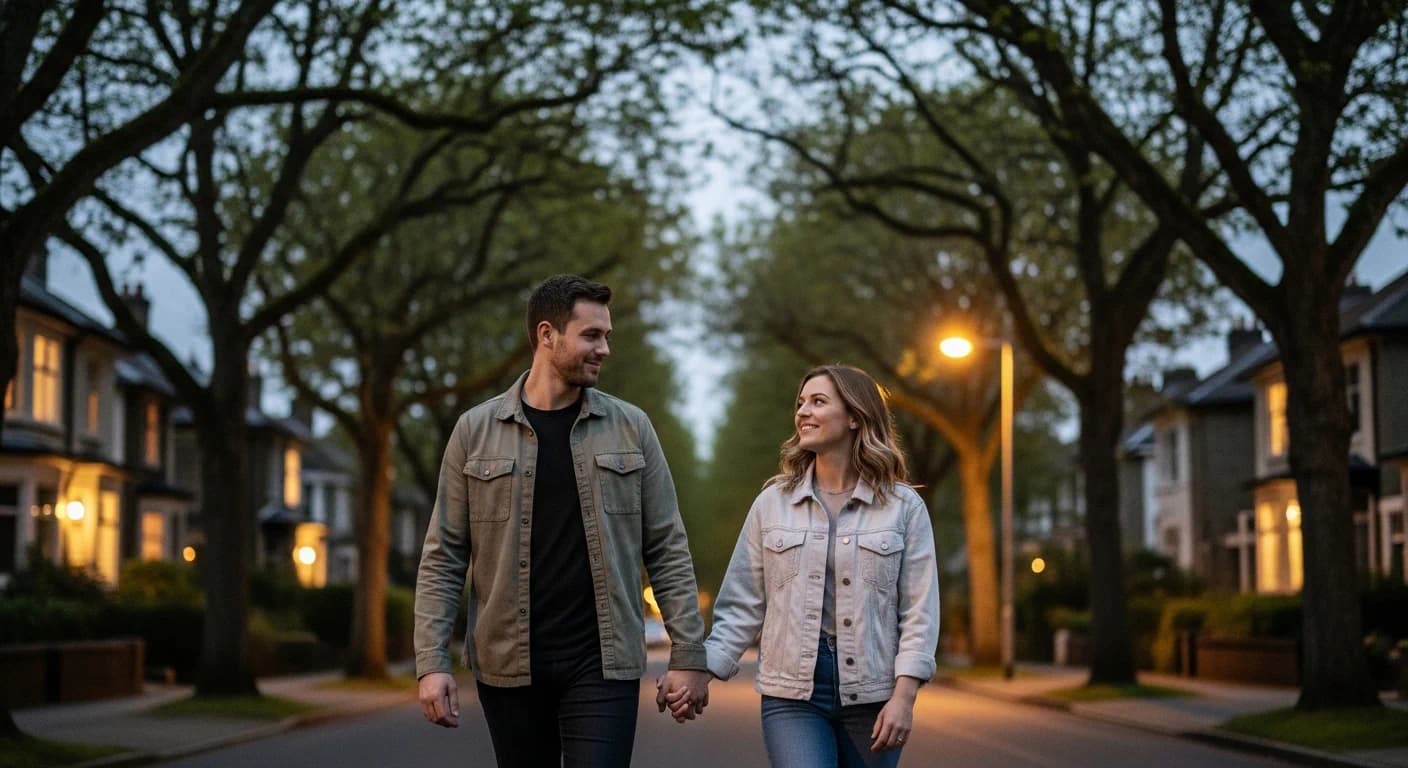 Couple walking together after building emotional intimacy
