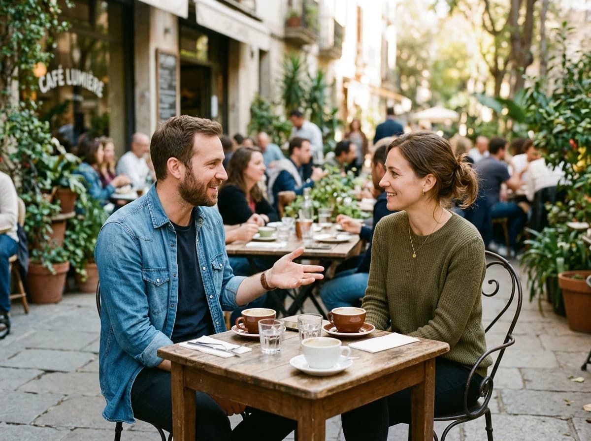 Couple discussing friendships and solo time before marriage