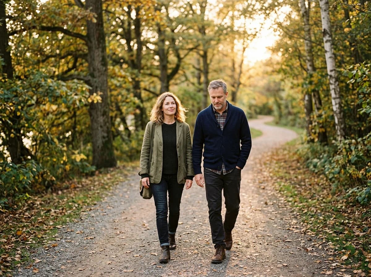 Couple feeling connected after a grief conversation before marriage