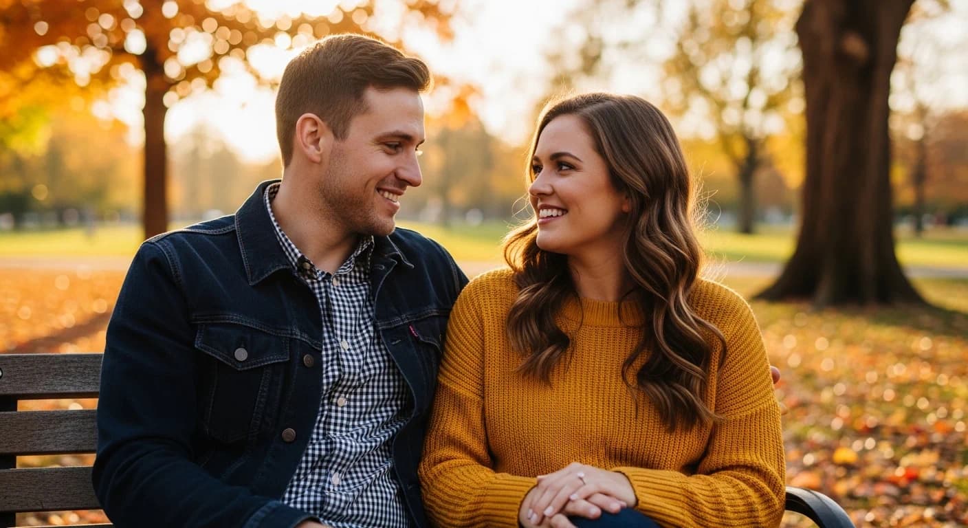 Couple having a thoughtful talk before getting engaged