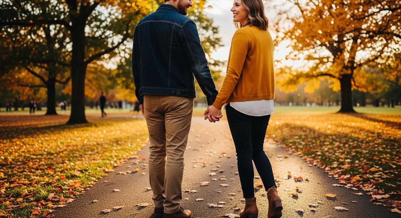 Couple sharing a light moment after a serious pre-engagement talk