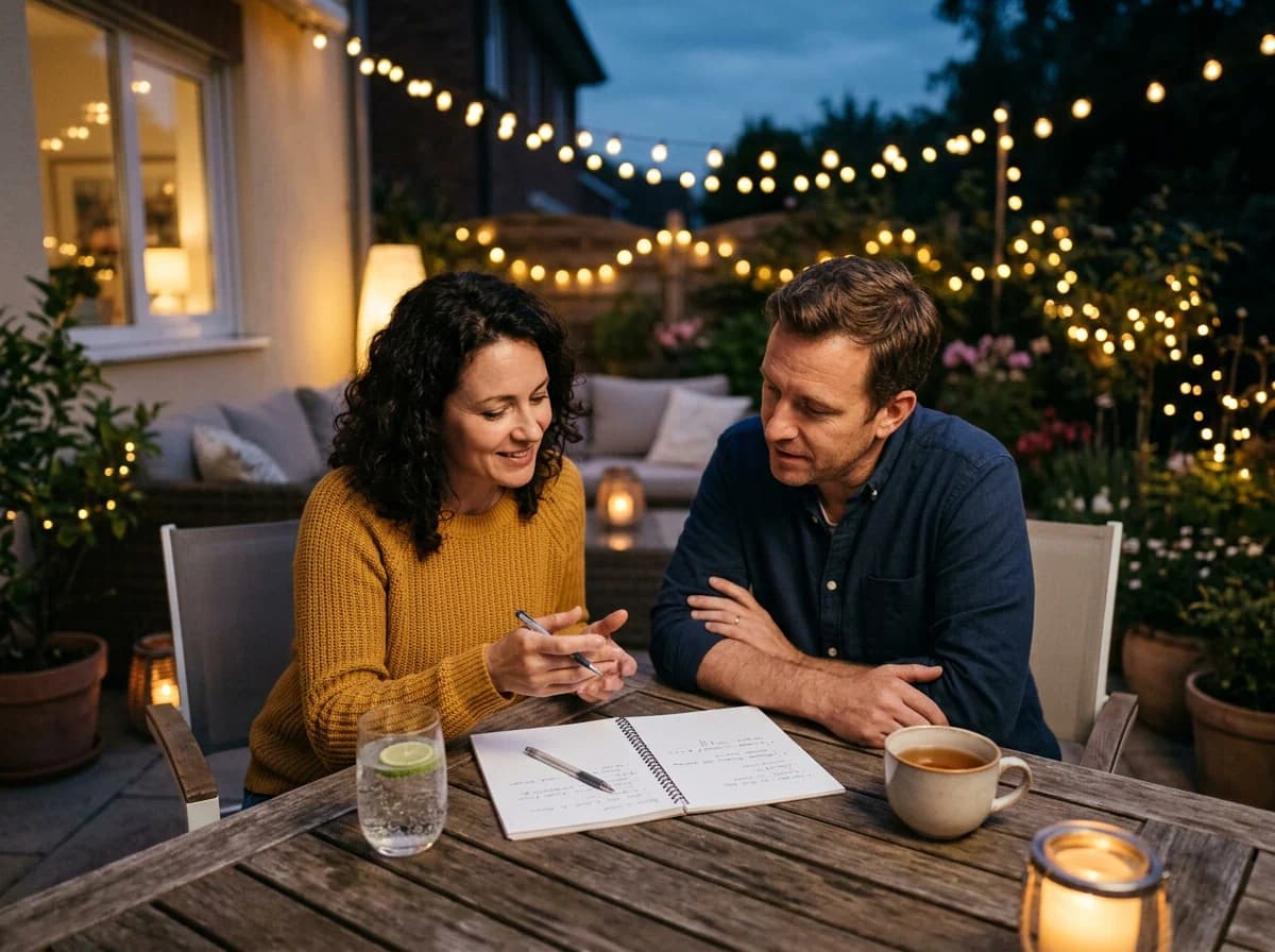 Couple discussing substance use boundaries together before marriage