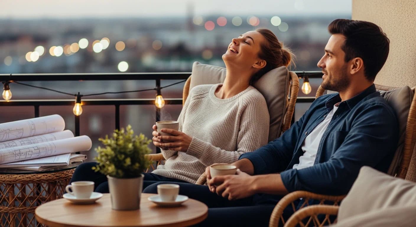 Couple feeling calmer after wedding planning check-in