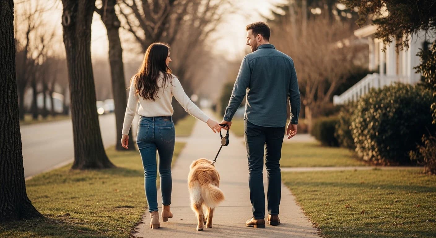 Couple relaxed after agreeing on pet plans before marriage