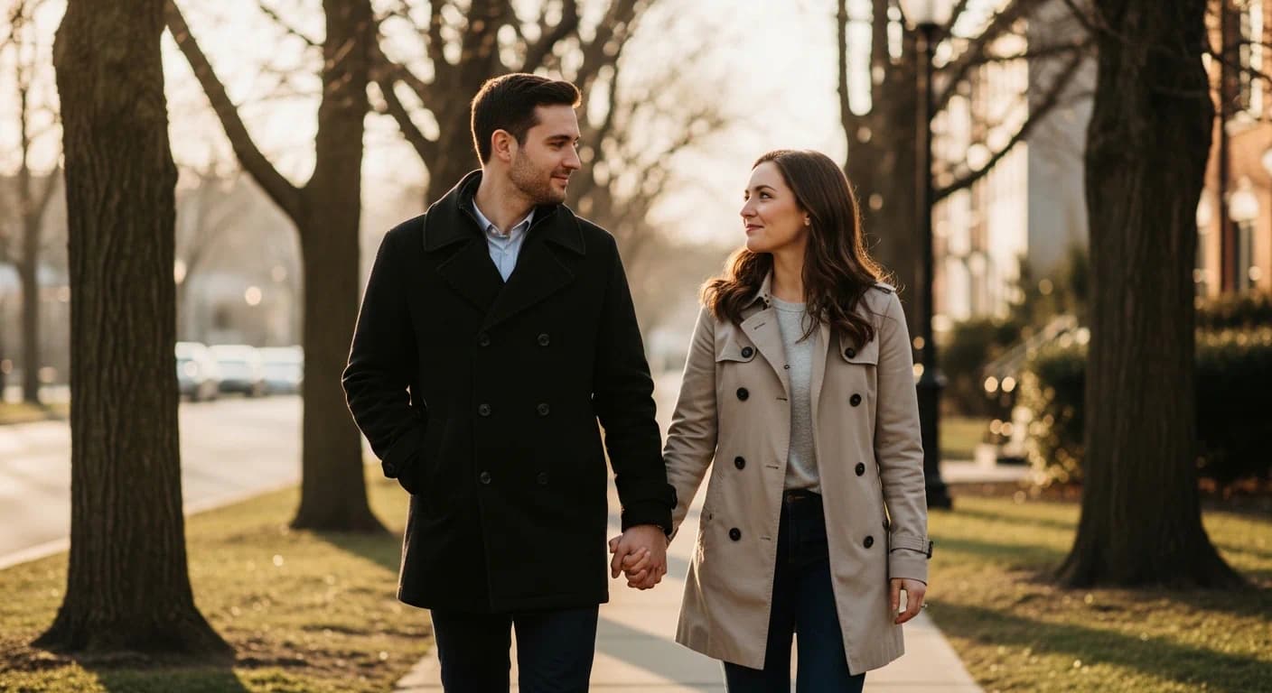 Couple holding hands after a difficult but honest conversation